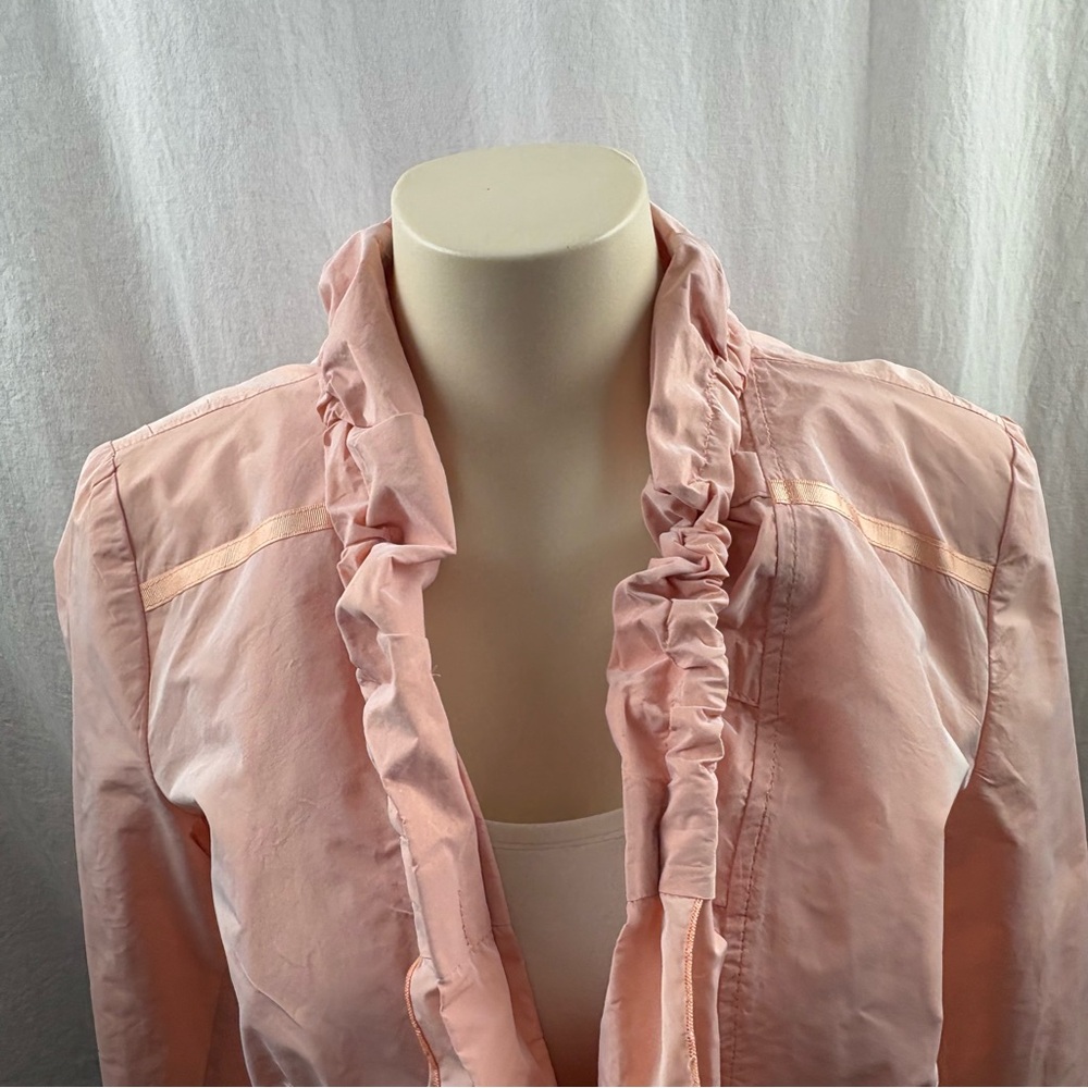 Carole Richard Peach Ruffled Jacket With Bow Tied Back 38 - Picture 6 of 11